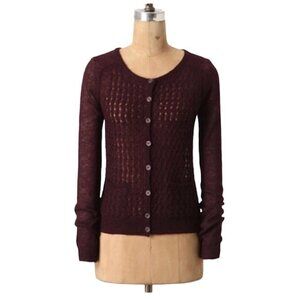 Anthropologie | Guinevere Purple Gossamer True Knit Cardigan M